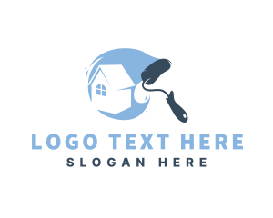 Painting Brush - House Maintenance Paint Roller logo design