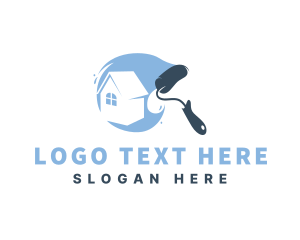House Maintenance Paint Roller logo design