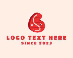 Sirloin - Steak Cartoon Letter S logo design
