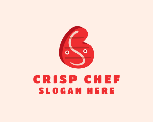 Food Steak Cartoon logo design