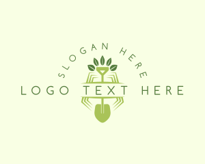 Gardening Tool - Shovel Leaf Pentagon logo design