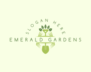 Shovel Leaf Pentagon logo design