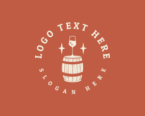 Cocktail Bar - Liquor Wine Barrel logo design