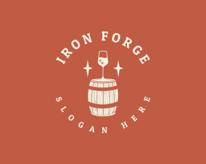 Liquor Wine Barrel logo design