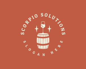 Liquor Wine Barrel logo design