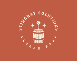 Liquor Wine Barrel logo design