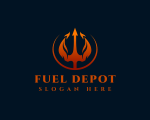 Gasoline - Flaming Hot Trident logo design