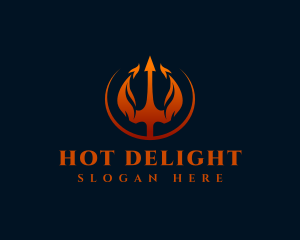 Flaming Hot Trident  logo design