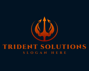 Flaming Hot Trident  logo design