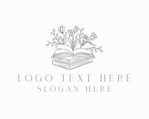 Academy - Rustic Floral Book logo design