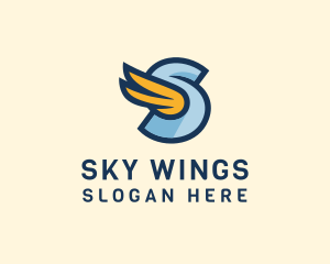 Transportation Wing Letter S logo design