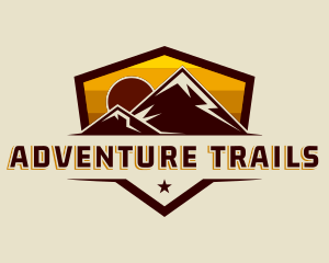 Trekking - Mountain Sunset Trekking logo design