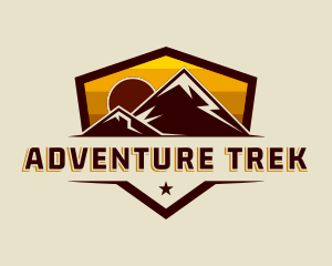 Trekking - Mountain Sunset Trekking logo design