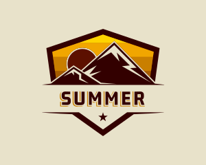 Mountain Sunset Trekking logo design