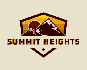 Climbing - Mountain Sunset Trekking logo design