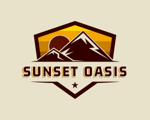 Mountain Sunset Trekking logo design