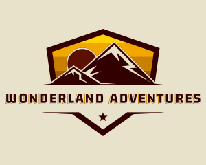 Mountain Sunset Trekking logo design