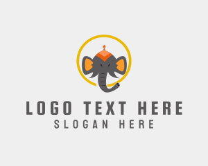 Blue Elephant - Circus Elephant Head logo design