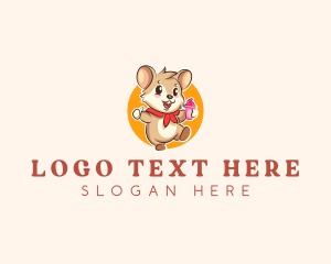 Cute Hamster Ice Cream Logo