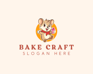 Cute Hamster Ice Cream logo design