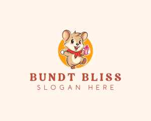 Cute Hamster Ice Cream logo design