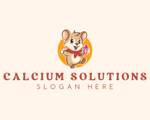 Cute Hamster Ice Cream logo design