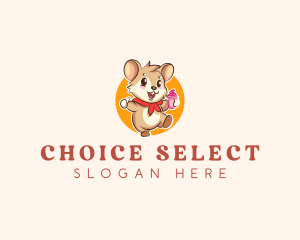 Cute Hamster Ice Cream logo design