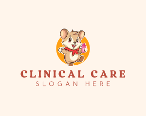 Cute Hamster Ice Cream logo design