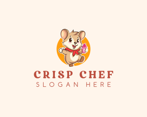 Cute Hamster Ice Cream logo design