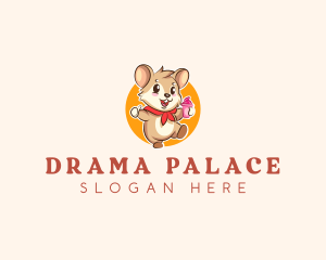 Cute Hamster Ice Cream logo design