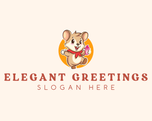 Cute Hamster Ice Cream logo design