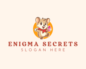 Cute Hamster Ice Cream logo design