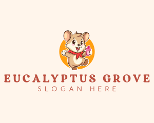 Cute Hamster Ice Cream logo design