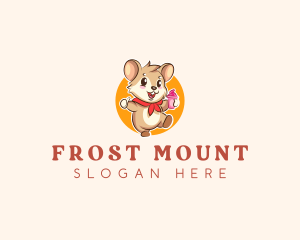 Cute Hamster Ice Cream logo design