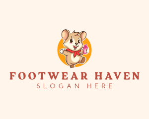 Cute Hamster Ice Cream logo design