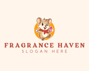 Cute Hamster Ice Cream logo design