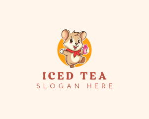 Cute Hamster Ice Cream logo design