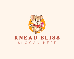 Cute Hamster Ice Cream logo design