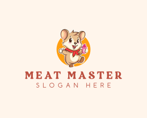 Cute Hamster Ice Cream logo design