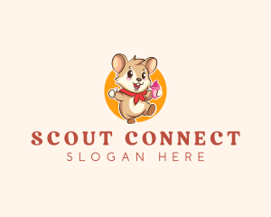 Cute Hamster Ice Cream logo design