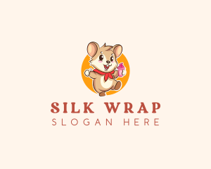 Cute Hamster Ice Cream logo design