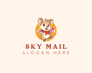 Cute Hamster Ice Cream logo design