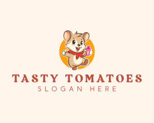 Cute Hamster Ice Cream logo design