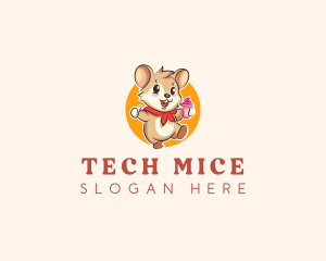 Mice - Cute Hamster Ice Cream logo design