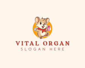 Cute Hamster Ice Cream logo design