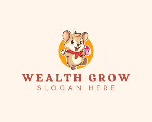 Cute Hamster Ice Cream logo design