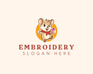 Cute Hamster Ice Cream logo design