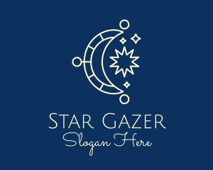 Moon Star Sun Astrology logo design