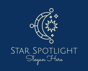 Moon Star Sun Astrology logo design