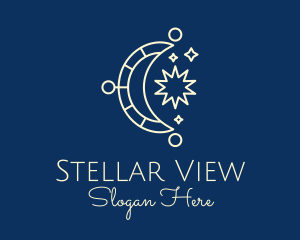 Moon Star Sun Astrology logo design